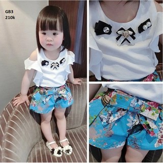 (Xả) SET Quần áo hở vai siêu dễ thương cho Bé Gái 💖💟💋🎁