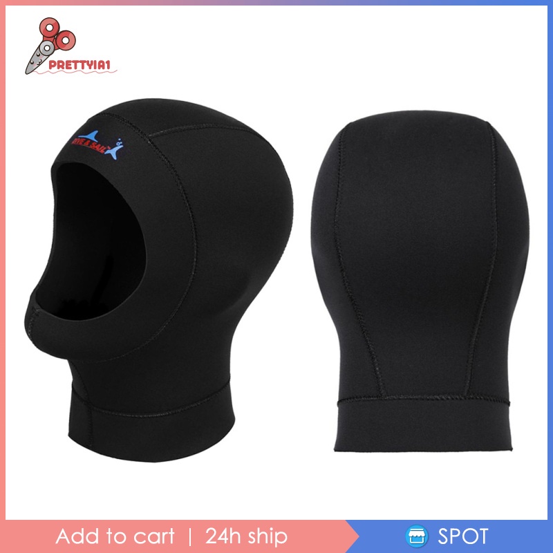 Mũ Lặn Màu Đen Dày 3MM Prettyia1 Dành Cho Nam Nữ