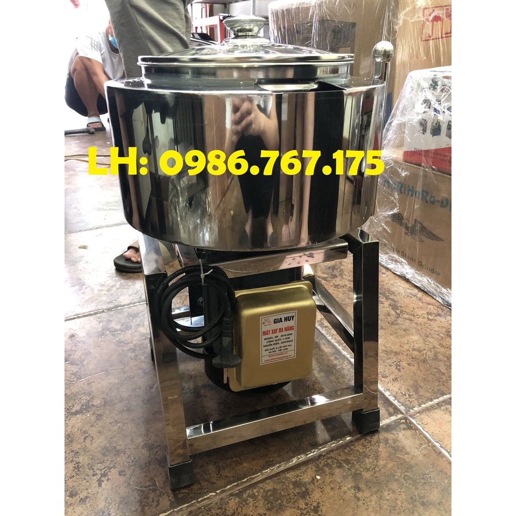Cối xay chả cá, xay thịt làm giò lụa có bao đá Khung A mô tơ 1,1kw siêu khỏe