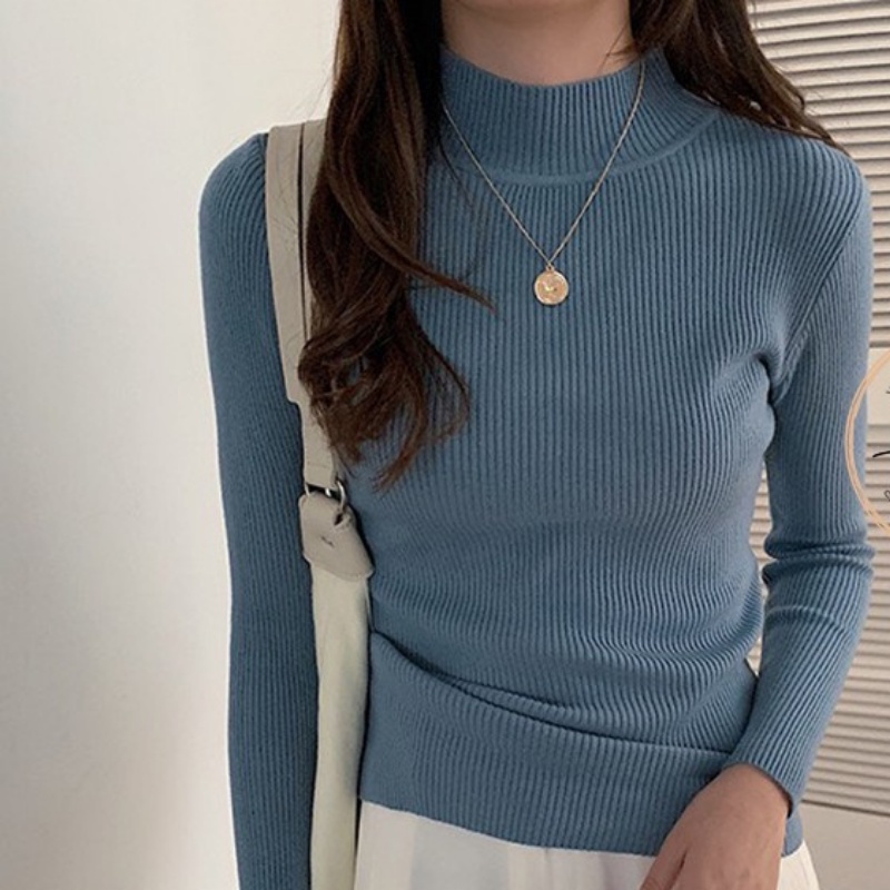 Áo Len Nữ vải tăm giữ nhiệt cổ 3 phân form ôm dáng Quảng Châu LICA-A01 | BigBuy360 - bigbuy360.vn