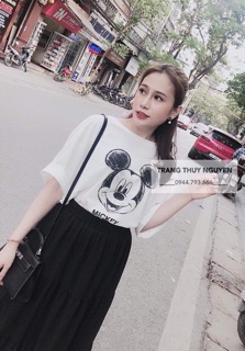 Set áo cộc tay + chân váy xếp ly