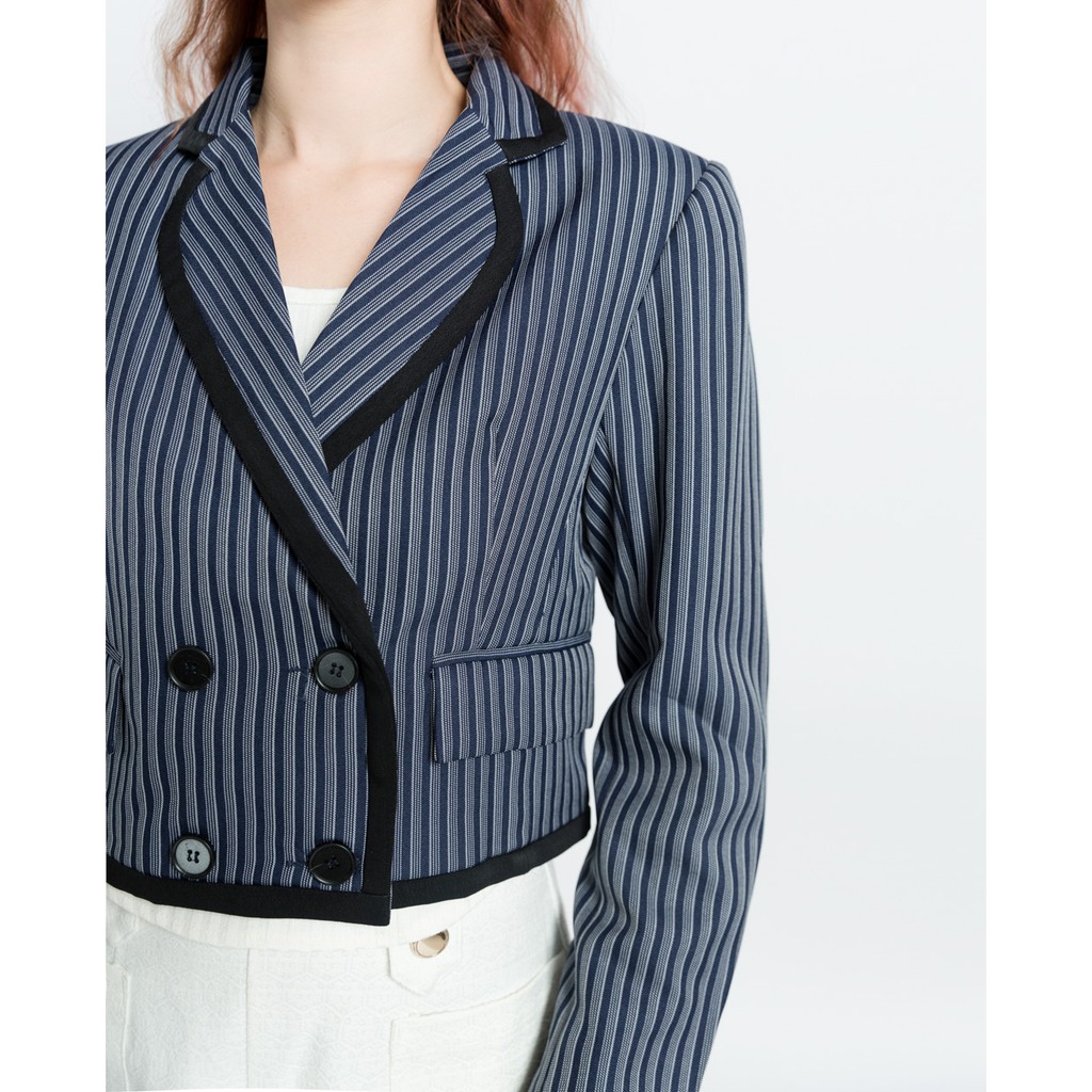 Áo khoác vest sọc viền đen - 10706562 J-P Fashion