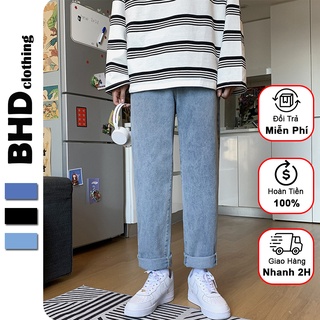 Quần baggy jeans nam nữ ống suông rộng hàn quốc bhd clothing, quần bò unisex dễ phối đồ