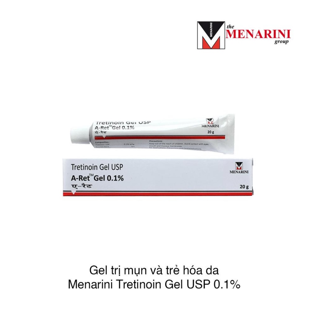 Gel Giảm Mụn Menarini Tái Tạo Trẻ Hóa, Hỗ Trợ Tretinoin USP Aret Gel 20g - Khongcoson