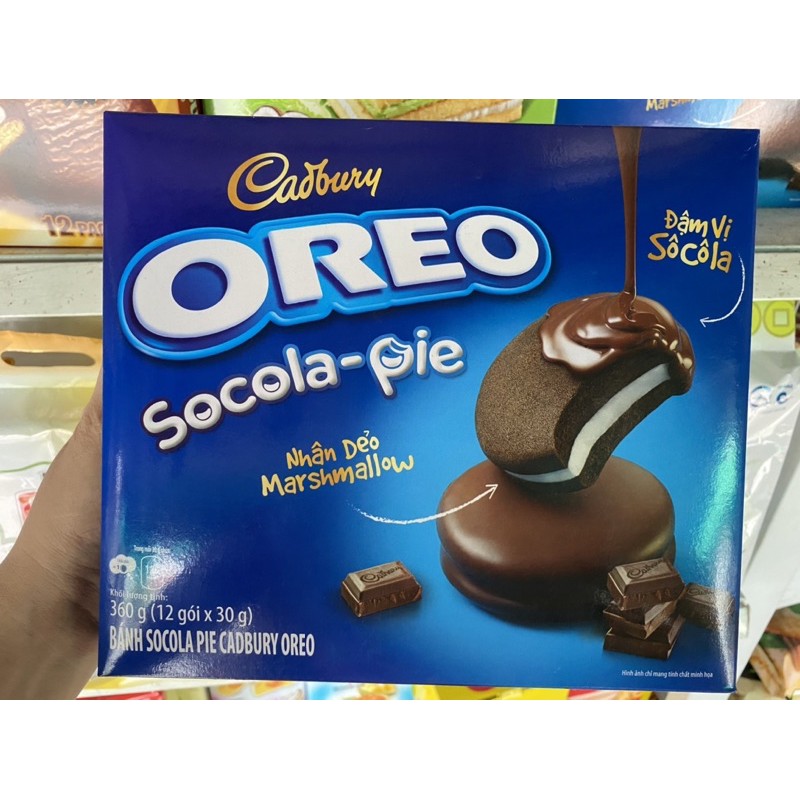 Bánh Cadbury Oreo Socola Pie 360g (12 gói x 30g )