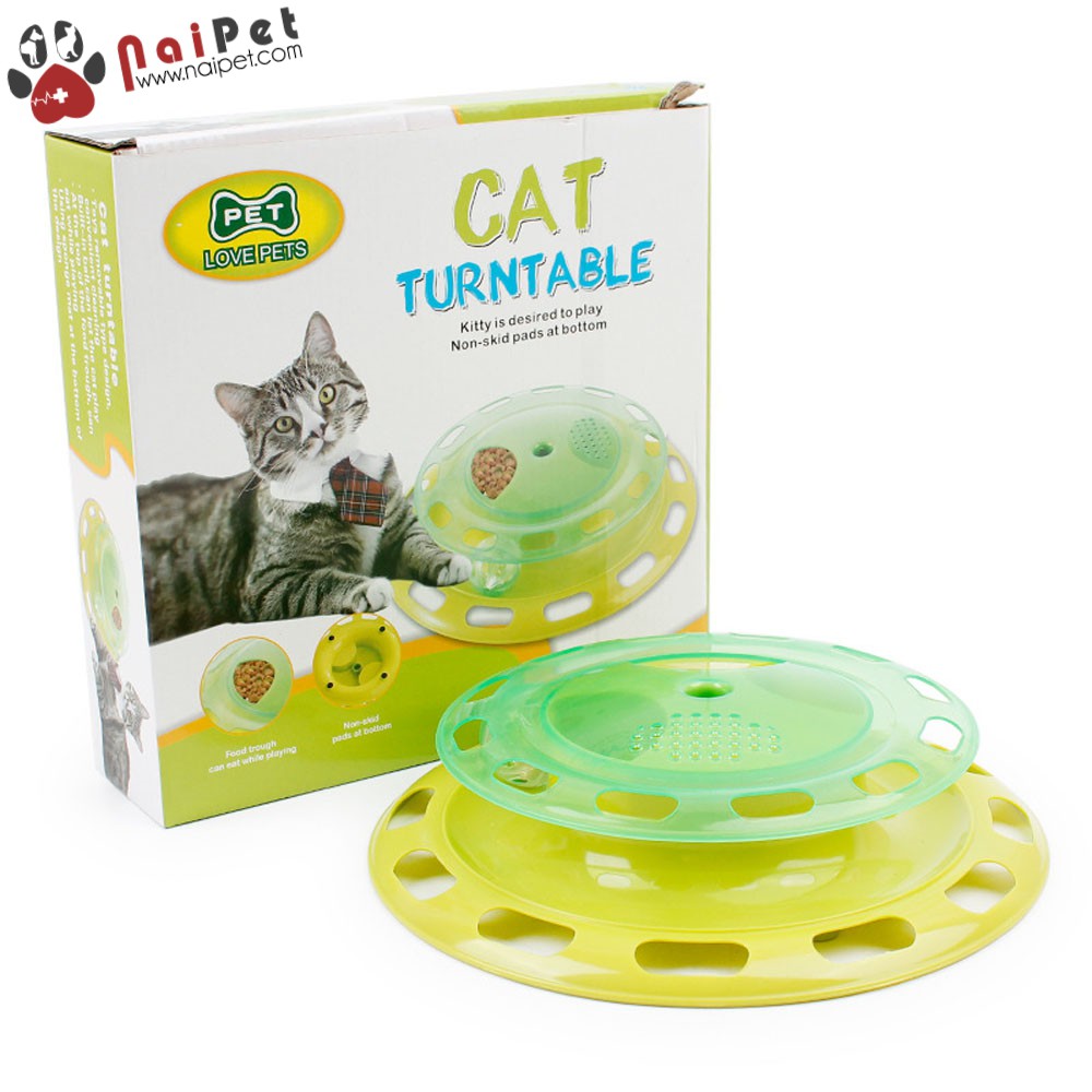 Đồ Chơi Bóng Bàn Xoay Cho Mèo Cat Turntable