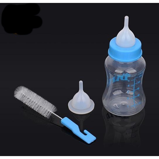 BỘ BÌNH SỮA CHO CHÓ MÈO PET THÚ CƯNG Loại 150ml Chất liệu nhựa an toàn Gồm 2 núm Kèm cây rửa tiện lợi Thương Hiệu DIIL