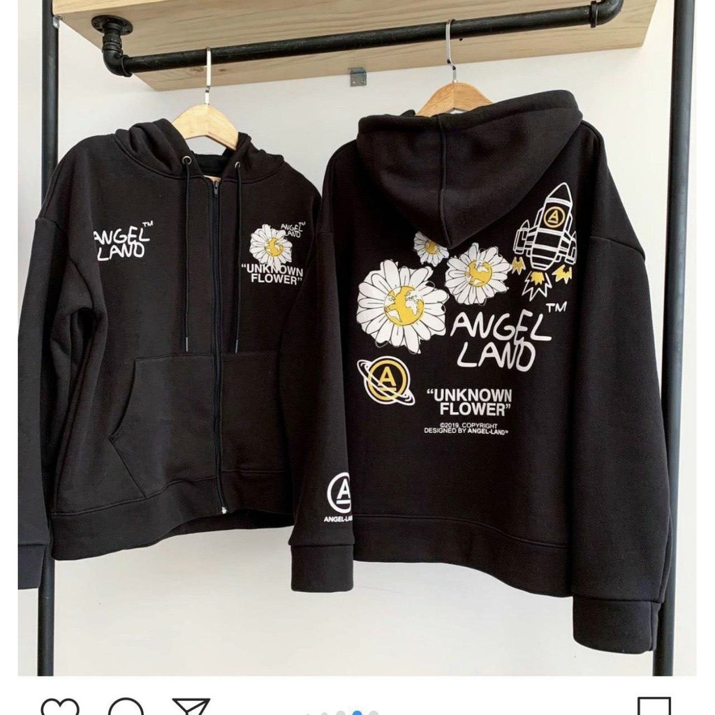 ÁO KHOÁC NỈ UNISEX DÂY KÉO ANGEL LAND KN2