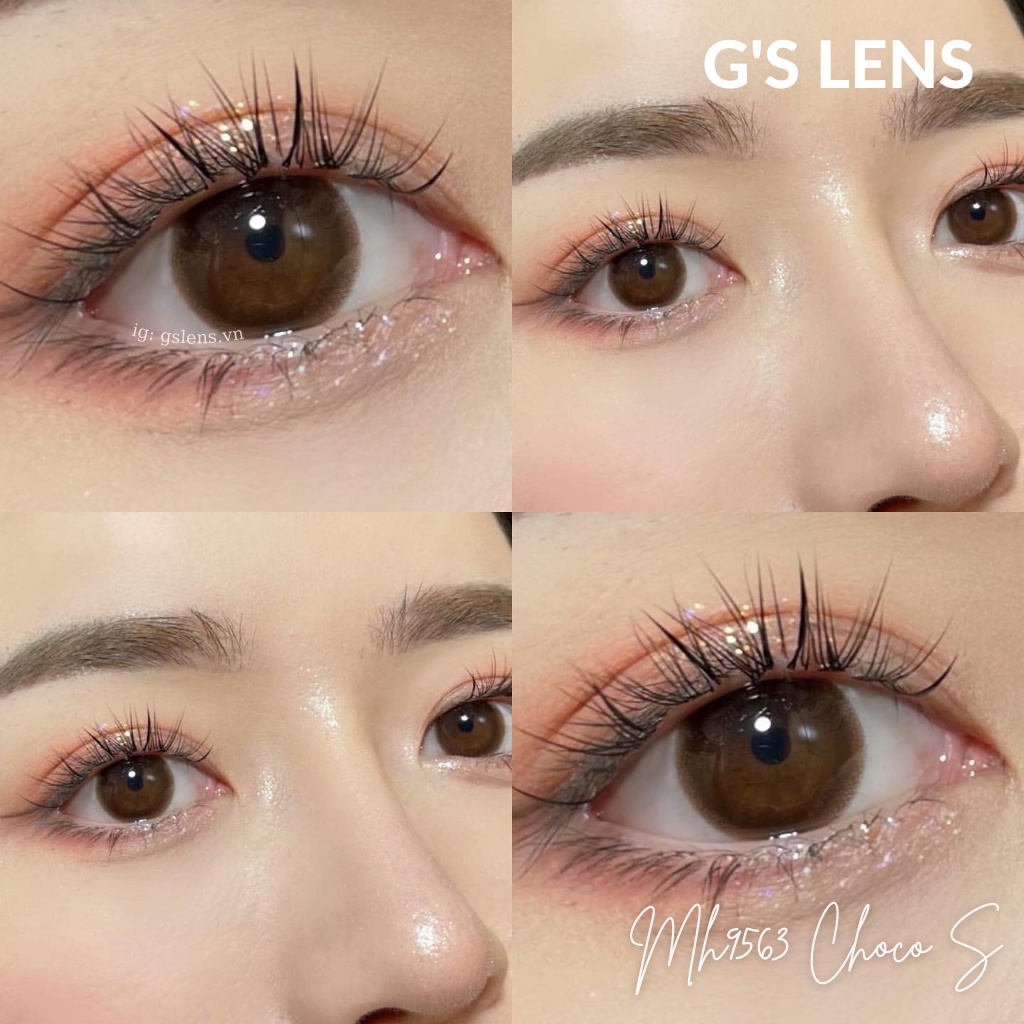 Lens Mắt Kính Áp Tròng Nâu Choco Giãn Nhẹ Size S 14.2mm Có 0 Đến 6 Độ Cận Mh9563 Choco