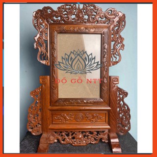 Khung ảnh thờ Tứ Linh gỗ Hương sơn PU tinh xảo nhiều kích cỡ