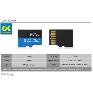 Thẻ nhớ Netac MicroSD 32 GB class10
