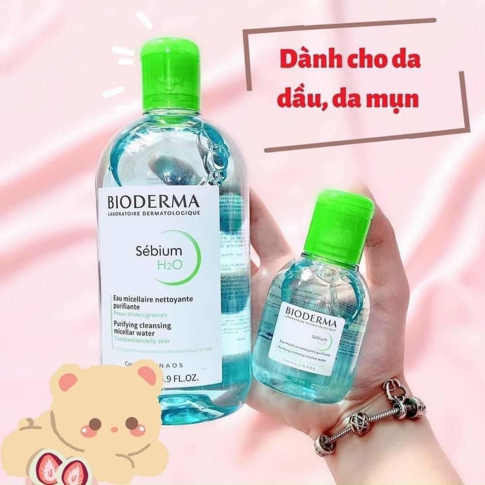 Dung Dịch Làm Sạch Và Tẩy Trang Micellar Dành Cho Da Hỗn Hợp, Da Dầu Và Da M.ụn Bioderma Sebium H2O  500ml