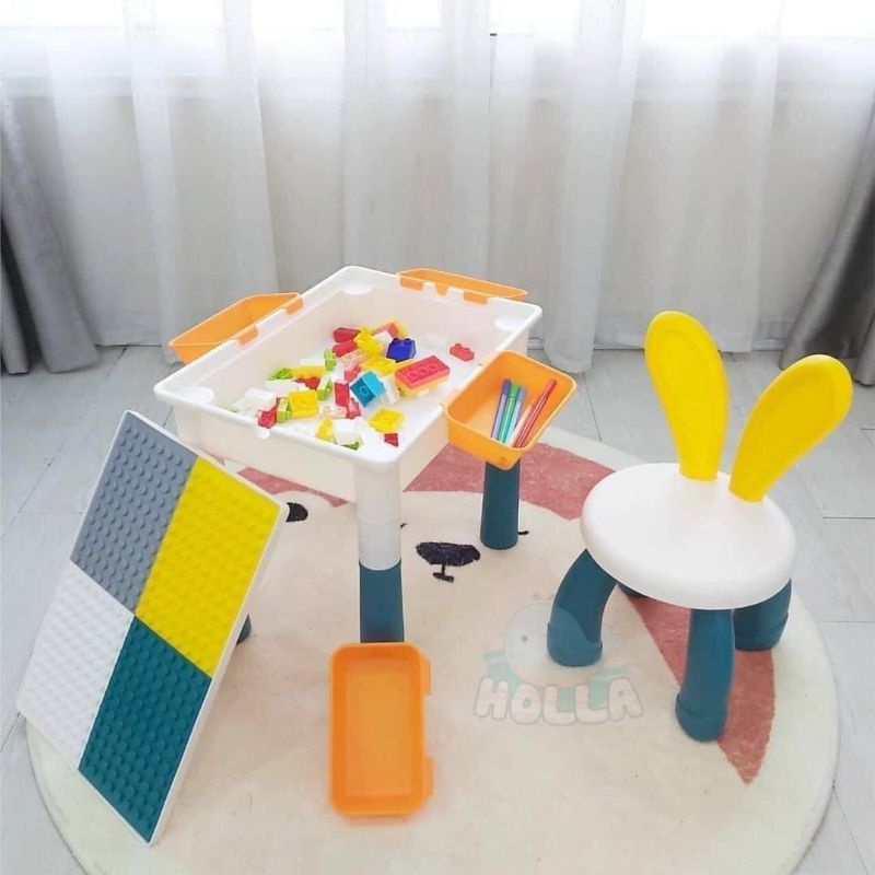 Bộ bàn ghế kèm Lego cho bé(NAN)