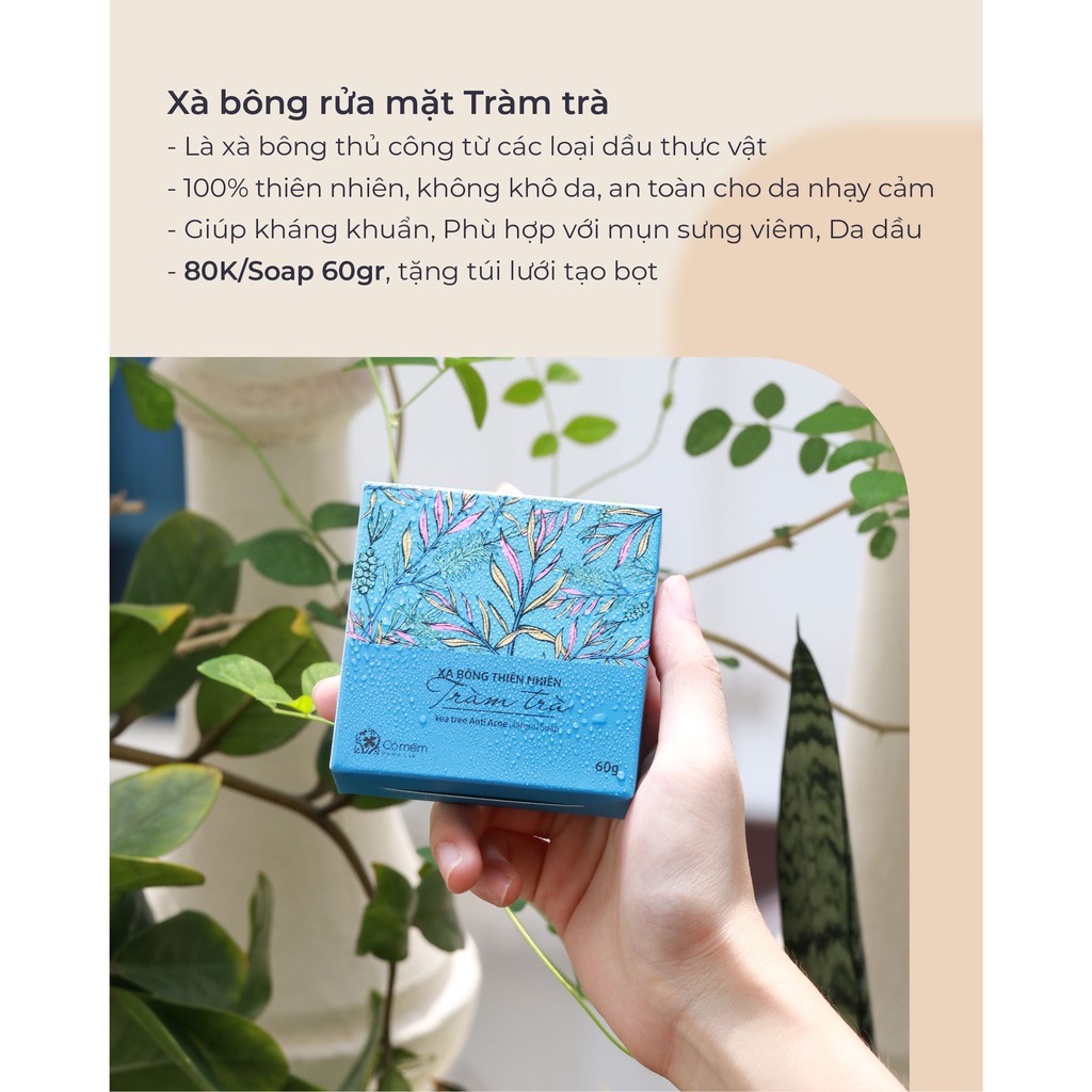 [Mã FMCGMALL -8% đơn 250K] Xà Bông Rửa Mặt Tràm Trà Cho Da Dầu Mụn Bọc Cỏ Mềm 60g | BigBuy360 - bigbuy360.vn