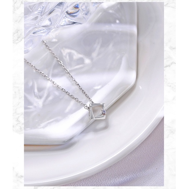 Dây chuyền nữ Hàn Quốc bạc ý S925 Hình Thoi Đính Đá - DB1586 Bảo Ngọc Jewelry