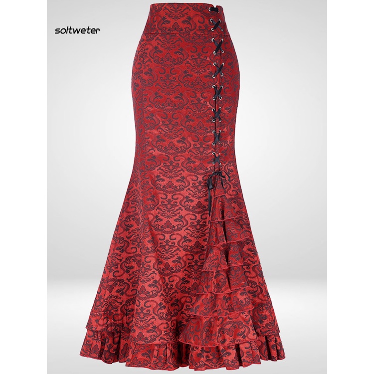 Chân Váy Đuôi Cá Phối Dây Thắt Thoáng Khí Cho Lễ Hội Halloween