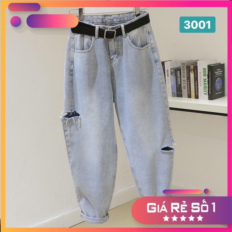 Quần Baggy Jean Nữ Phối Kiểu Rách Bo Gấu Cực Teen và Ưa Chuộng.XTR