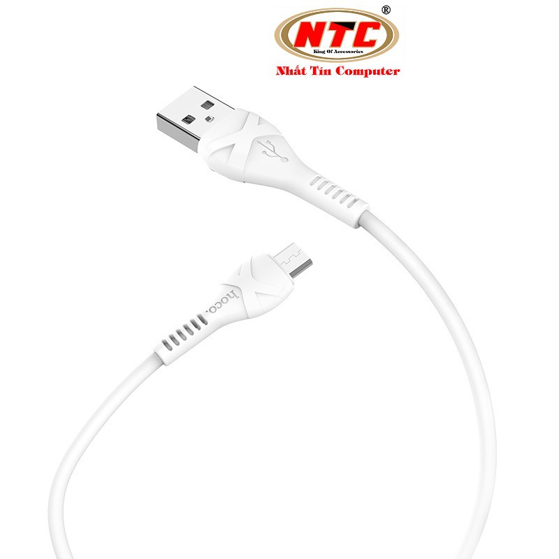 Cáp sạc và truyền dữ liệu cổng microUSB Hoco X37 Cool power dài 1M (Trắng) - Hàng chính hãng