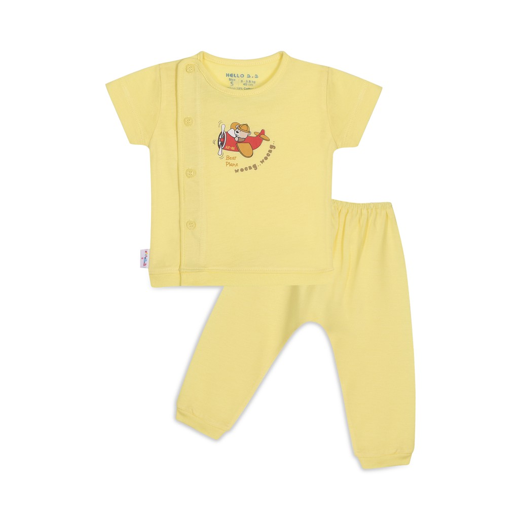 Bộ đồ sơ sinh bác sĩ bo tay ngắn 1327 Hello BB