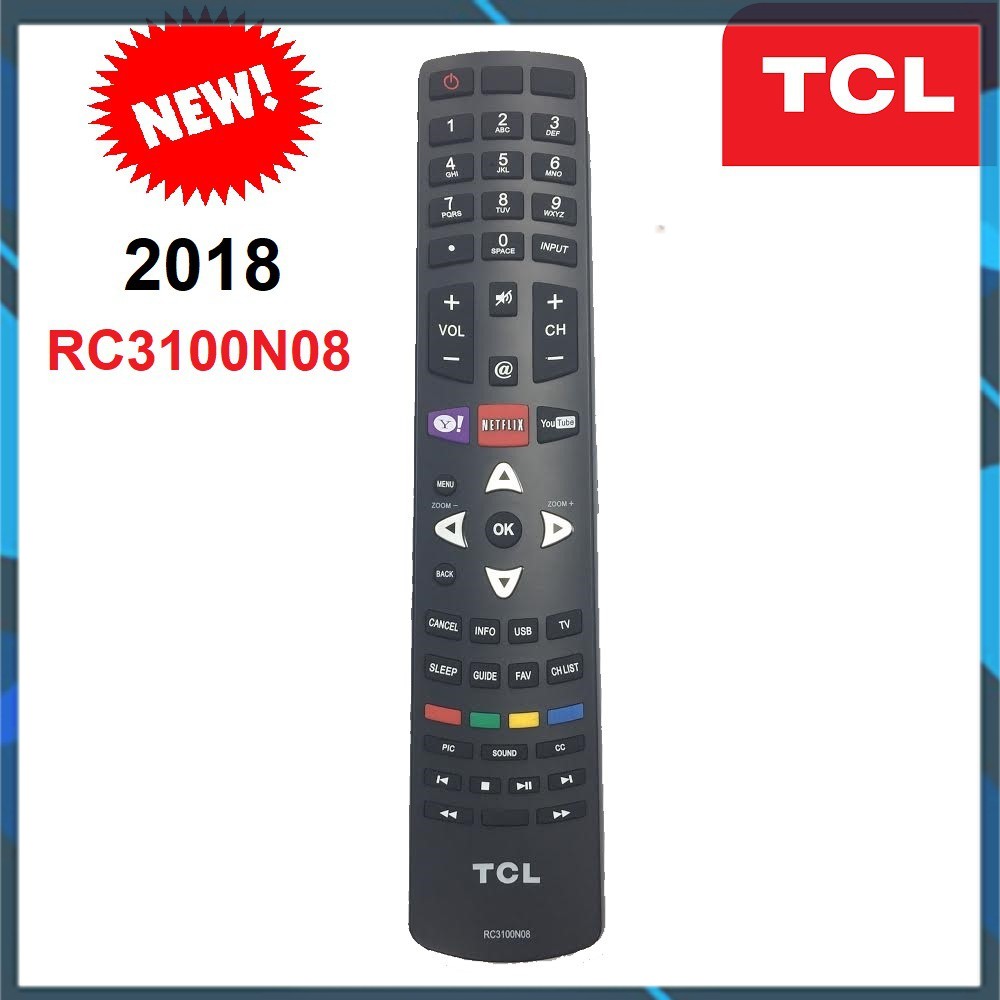 REMOTE ĐIỀU KHIỂN TIVI TCL SMART RC3100N08 XỊN NETFLIX-YOUTUBE-YAHOO