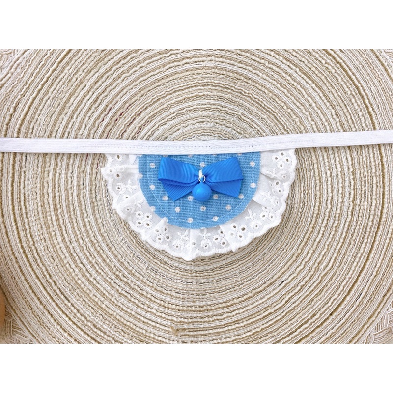 Vòng cổ thú cưng - Yếm chó mèo chuông nơ phối ren bèo