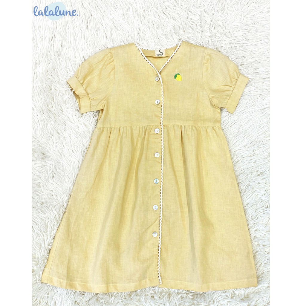 Đầm dài màu vàng lalalune cho bé gái 2-7 tuổi