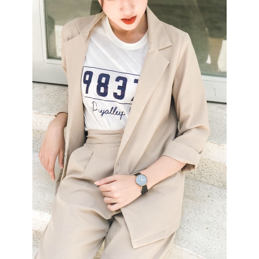 Áo blazer nữ tay dài , áo vest công sở phom suông , dày dặn ít nhăn , hàng thiết kế , hình ảnh tự chụp