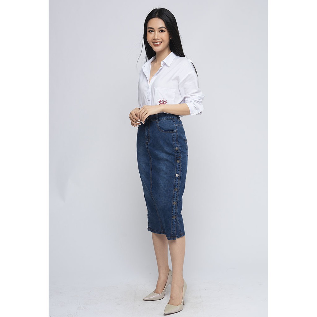 Hàng chính hãng giá tốt  TJ321J1057 - Chân Váy Jeans Dáng Dài Nữ  -GENVIET JEANS Genviet Jeans | BigBuy360 - bigbuy360.vn