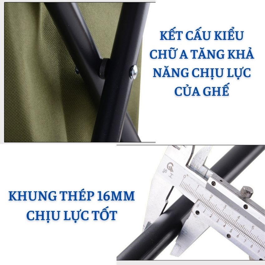 Ghế Xếp Du Lịch Gấp Gọn Đi Dã ngoại Cắm Trại Ngồi Câu Cá Khung Thép Chịu Lực 260 Kg | BigBuy360 - bigbuy360.vn