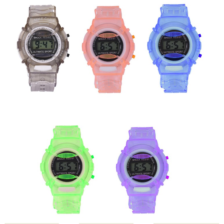 (Giao màu ngẫu nhiên) Đồng hồ điện tử trẻ em dây nhựa dẻo đủ 5 màu | BigBuy360 - bigbuy360.vn