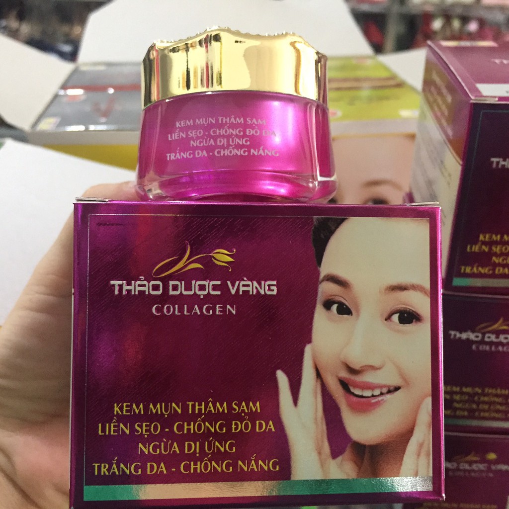 KEM THẢO DƯỢC VÀNG MỤN THÂM SẠM TRẮNG DA HŨ MÀU TÍM GIÁ lên 179