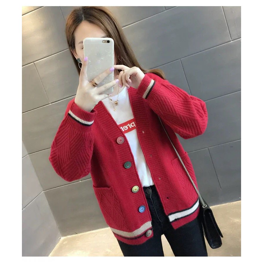 [KÈM QUÀ TẶNG] Áo Khoác Len Cadigan Dáng Ngắn Chất Đẹp Có Túi Phối Nút nhiều Màu Cực Xinh NaziAOLEN01 | BigBuy360 - bigbuy360.vn