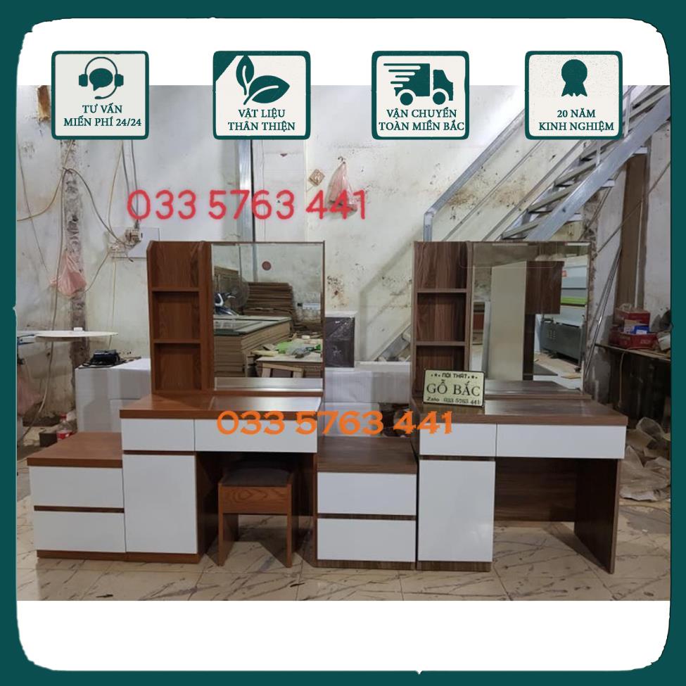 GIÁ GỐC - Bàn trang điểm gỗ MDF phủ melamine rộng 80cm kèm ghế hàng loại 1 !