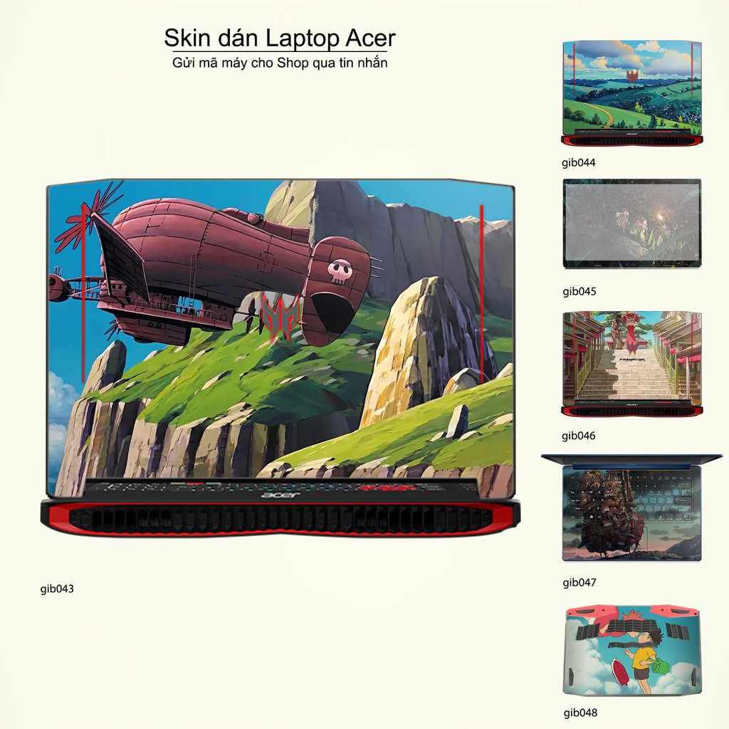 Skin dán Laptop Acer in hình Ghibli film (inbox mã máy cho Shop)