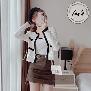 SET ÁO KHOÁC LEN CARDIGAN VIỀN
