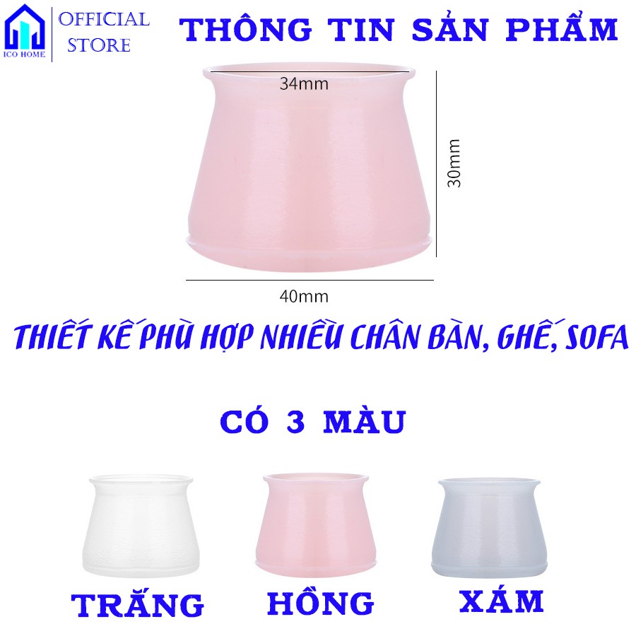 Miếng silicon bọc chân bàn ghế tròn cao cấp (1MIẾNG) - ICO HOME