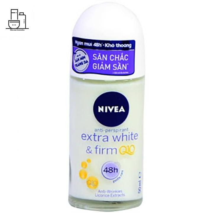 Lăn Khử Mùi Nivea 50ml Pearl & Beauty, Dry Comfort, Extra Whitening, Extra White & Firm, Black & White