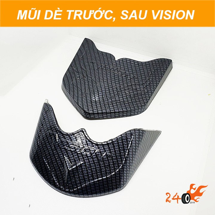 MỎ DÈ TRUỚC VÀ SAU XE VISION 2018 - SƠN CARBON ĐEN