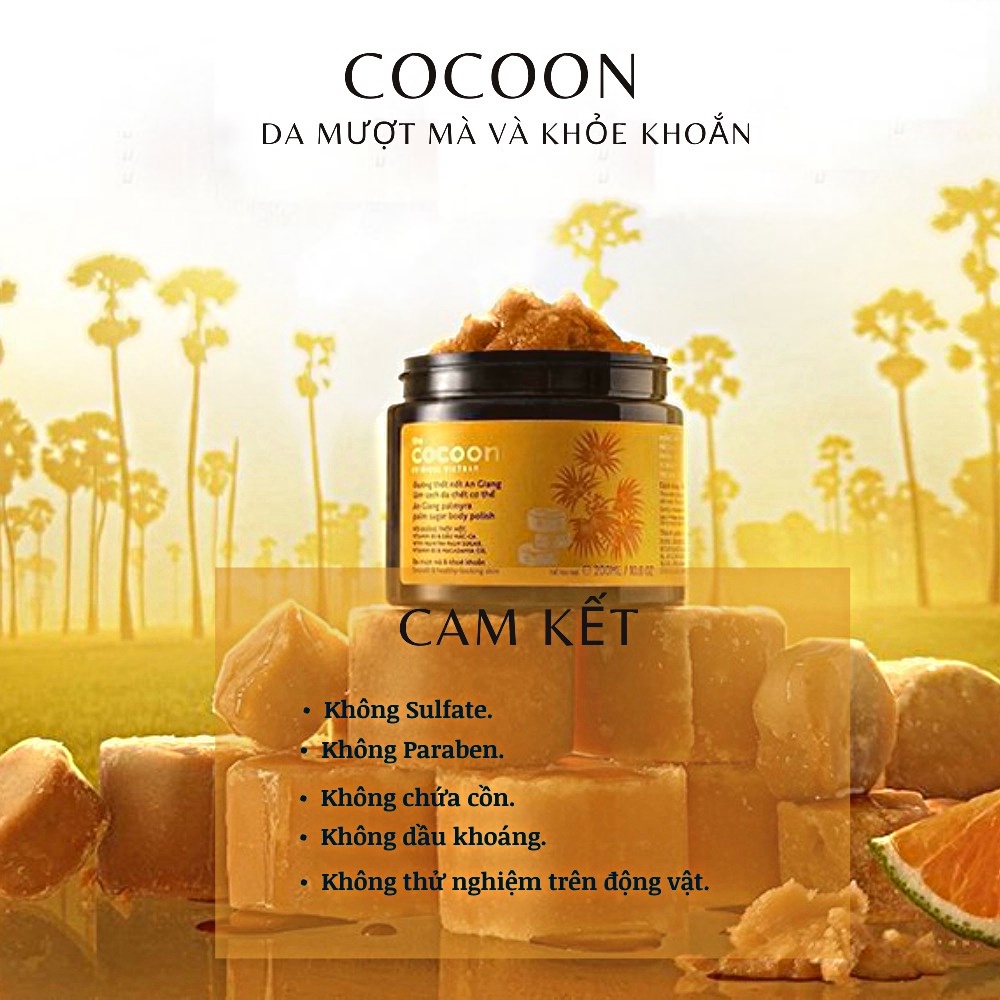 Tẩy da chết Cocoon đường thốt nốt An Giang 200ml làm sạch da chết cơ thể