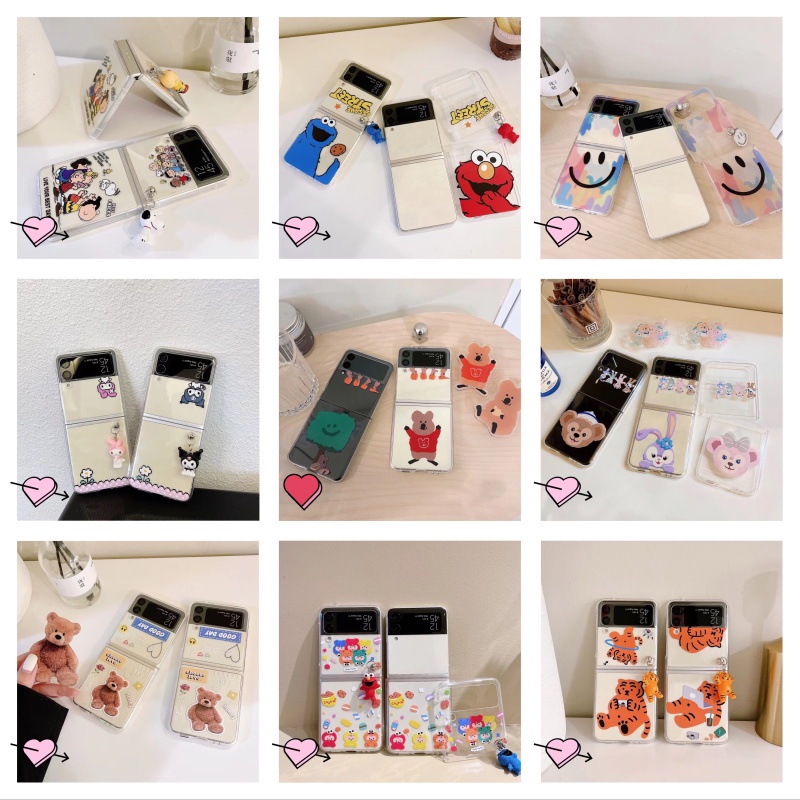 Ốp điện thoại PC cứng họa tiết Snoopy / Sesame Street thời trang cho Samsung Galaxy Z Flip 3/Z Flip 1 Flip 2