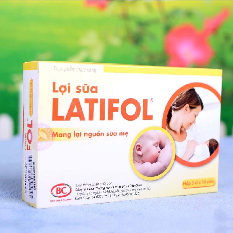 Lợi sữa Latifol - Mang lại nguồn sữa cho mẹ đang cho con bú ( Hộp 3 vỉ *10 viên)