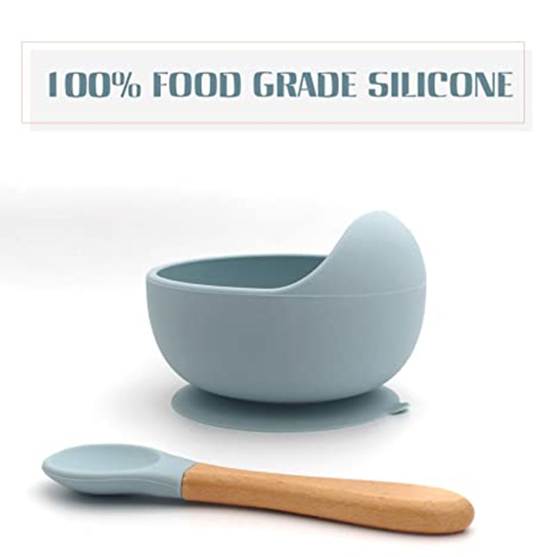 Bộ 4 Món Chén Dĩa Muỗng Ống Hút Silicone Chia Ngăn Cho Bé