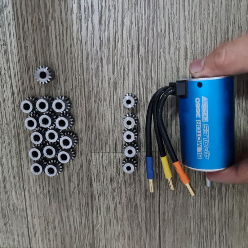 Bánh răng kim loại & Thêm 2 loại cốt 3.17 - 13T & cốt 5mm- 15 T dòng RC 1:10 -kit EMU.