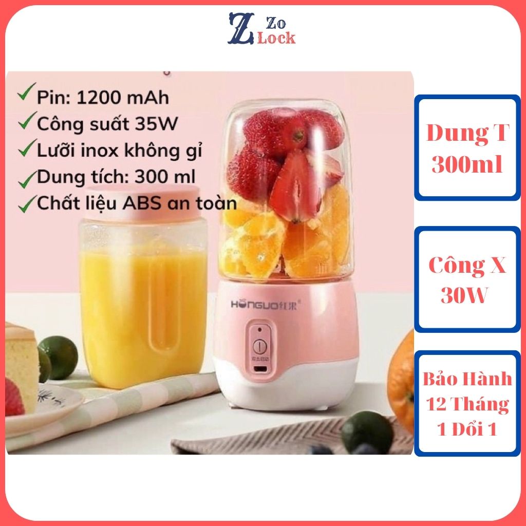 Máy xay sinh tố mini cầm tay Meet Juice lưỡi dao inox 304 – 4 lưỡi,kích thước: 85x85x275mm,trọng lượng: 680g