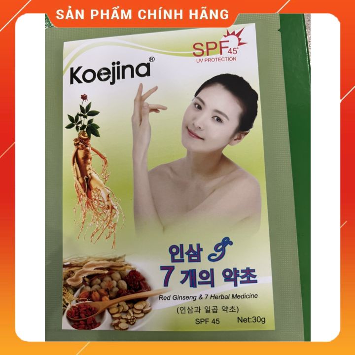 Tắm trắng dành cho da mặt #Koejina 30g có 4 loại cafe-tổ yến-mật ong- nhân sâm - giúp da trắng hồng ngay lầm đầu sử dụng