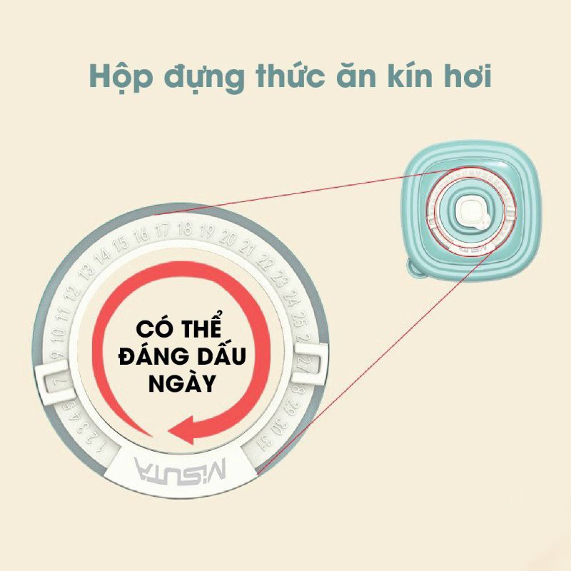 0Hộp trữ đông, hộp trữ đồ ăn dặm cho bé 120ml MISUTA, dùng được trong lò vi sóng, có đặt lịch ngày trữ đông