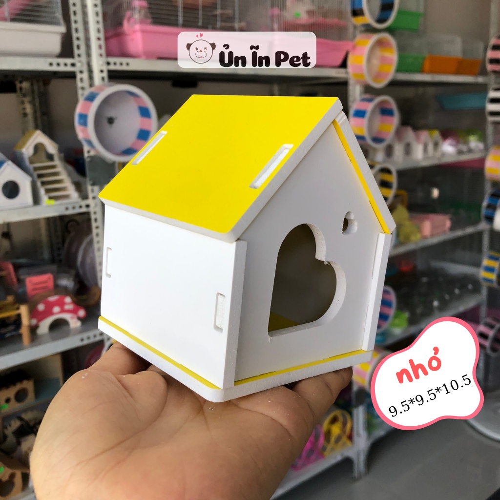 Nhà ngủ hamster. NHÀ 2 MÁI XỐP cửa tim