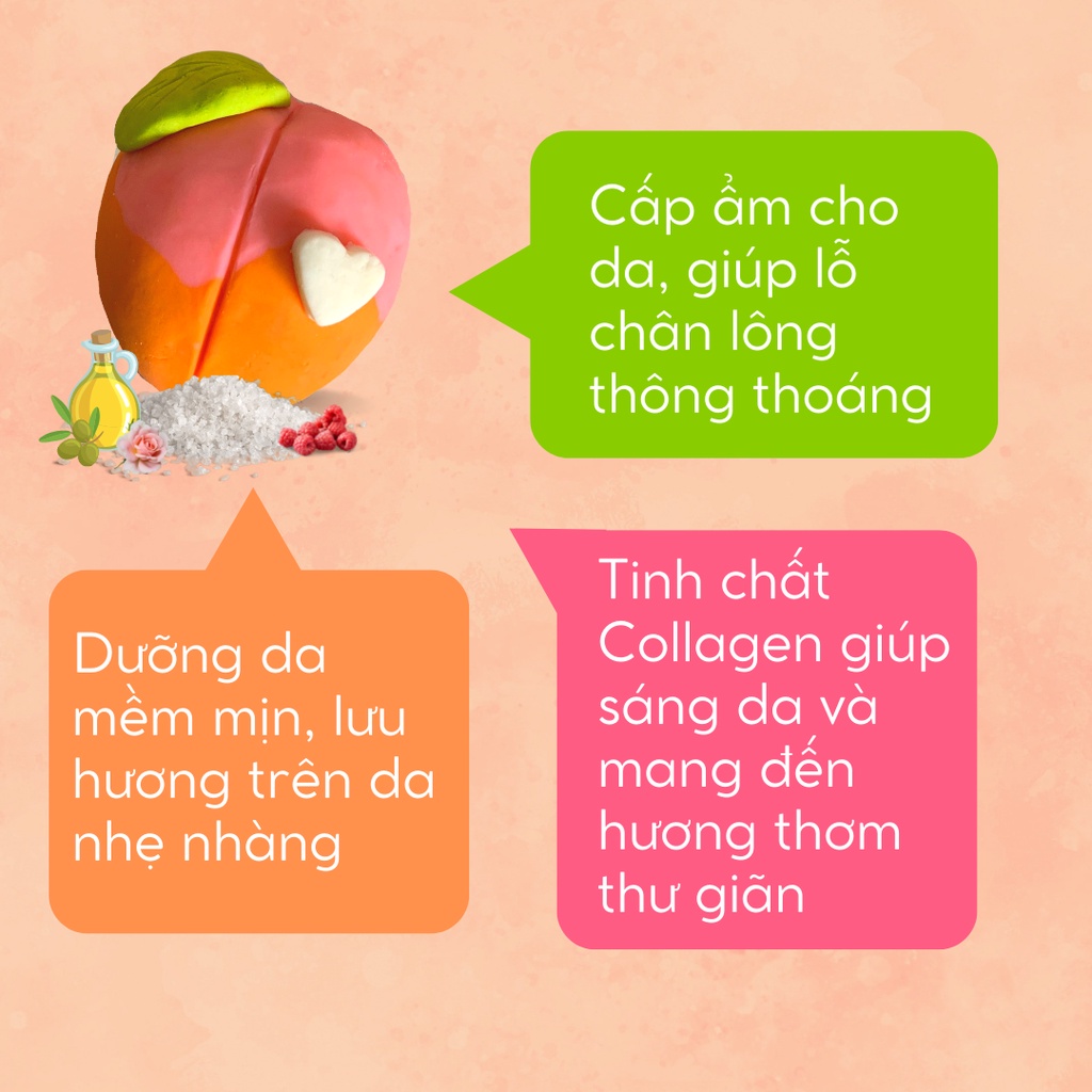 Bánh siêu tạo bọt bồn tắm PEACHY NIGHT [Labbi] Bubble Bar