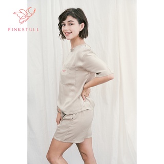 Bộ đồ ngủ Pinkstull Basic tay ngắn quần ngắn lụa trơn