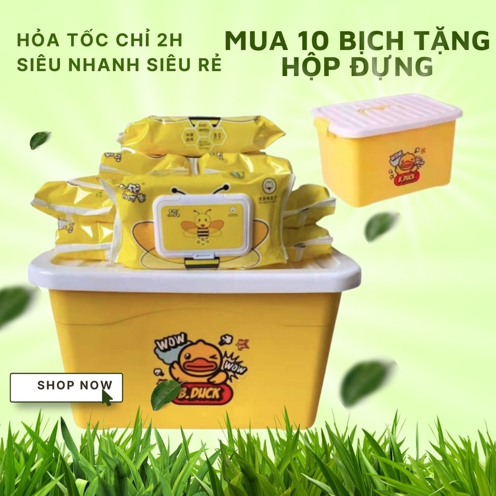 Khăn Giấy Ướt Vịt Vàng Kháng Khuẩn Không Độc Hại Mềm Mại Nhỏ Gon Dễ Dàng Bỏ Túi Không Gây Kích Ứng Cho Da Kotic_shop